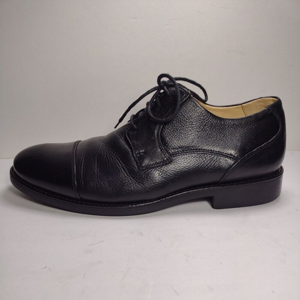 Studio Belvedere Black Leather Dress Shoes Men's Size 9.5 D Duke Oxford